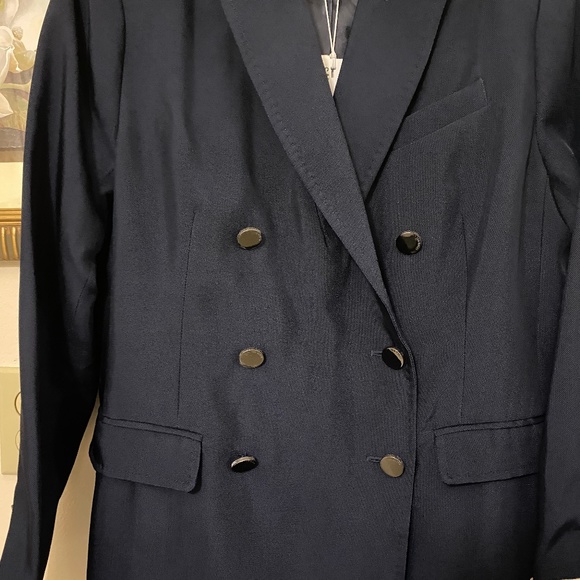 NWTTed Baker Oversized Blue Arval Relaxed Peaked Lapel Db Blazer - Size 8 - Picture 7 of 16